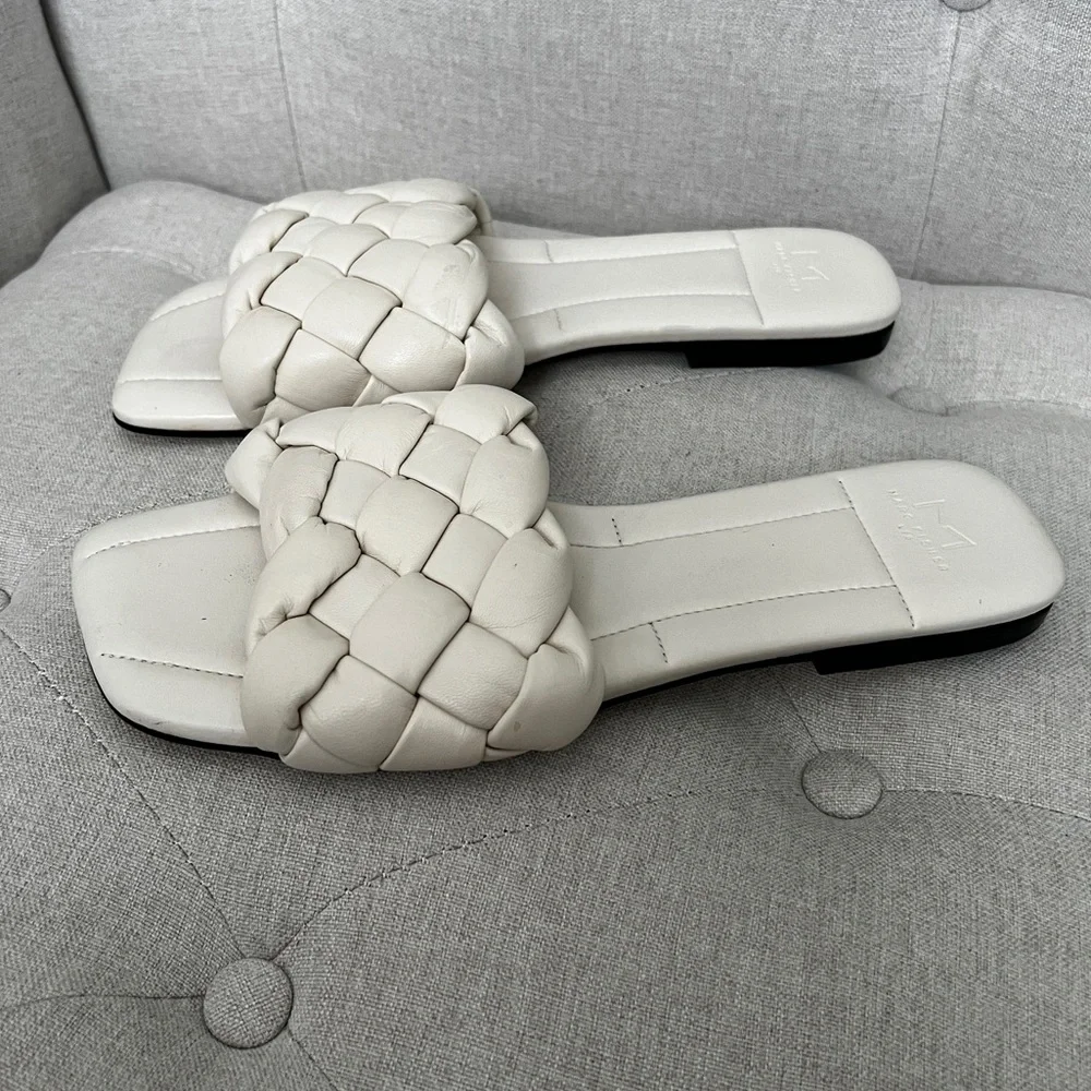 Marc Fisher NEW Sandal slide with braided leather strap. SIZE 10